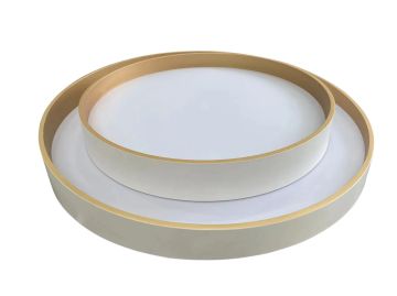 Halo Pure LED – Модерен бяло и злато  плафон Ø500 мм | Метал и PC