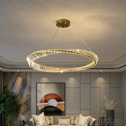 LED кристален полилей Stellar Lux ORBIT – Ø800 mm, Злато, 3000K