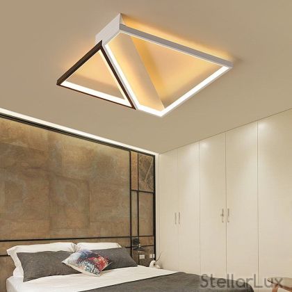 Vertex LED – Дизайнерски LED плафон в черно и бяло | 520 × 520 мм
