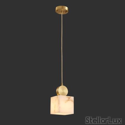 MARBLE CUBE GOLD – Луксозен пендел от естествен мрамор със златен акцент | G9