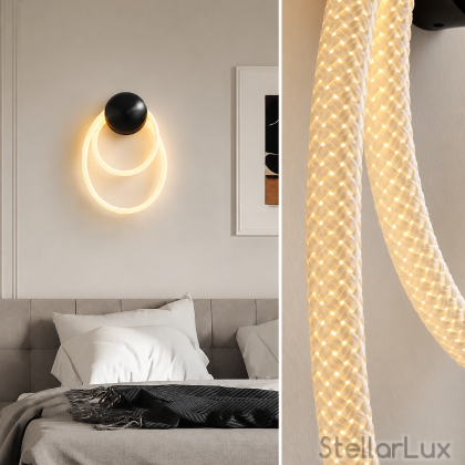 Дизайнерски LED аплик AURA LOOP – черен, 300×470 мм, 3000K