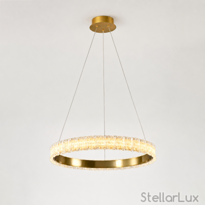 Луксозен LED полилей AURELIA CRYSTAL Ø800 – злато, 90W, 3000K, 6750 lm