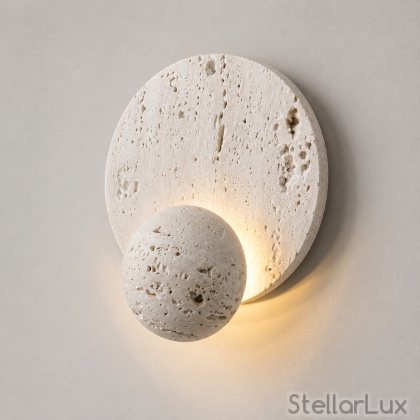 Дизайнерски LED аплик LUNARA TRAVERTINE – естествен травертин, 5W, 3000K