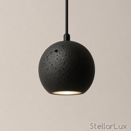 Пендел NOIR SPHERE – черен травертин, Ø110 мм, GU10