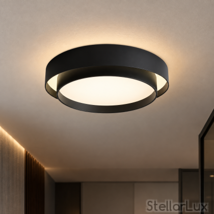 LED плафон NERO HALO – 52W, Ø550 мм, 3000K, черен