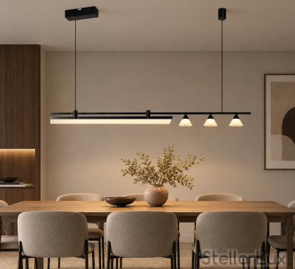 Линеен LED полилей NEXORA – 120 см, 30W, 3000K, черен