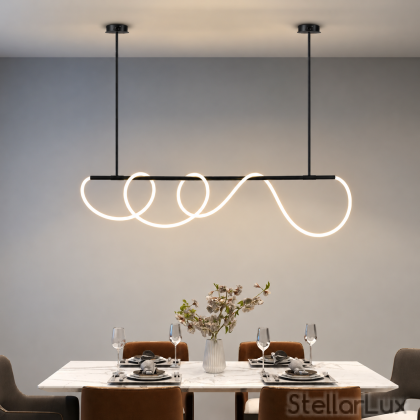 LED полилей INFINITY WAVE – 110 см светлинна скулптура в черно