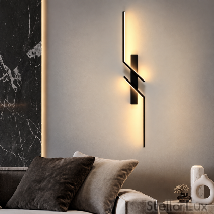 LED аплик LINEA CROSS – черен, 9W, 3000K, 60 см | Модерен геометричен дизайн