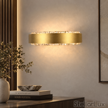 AURELIA CRYSTAL – дизайнерски LED аплик в злато с кристален ефект | 12W, 3000K