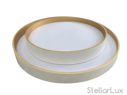 Halo Pure LED – Модерен бяло и злато  плафон Ø500 мм | Метал и PC