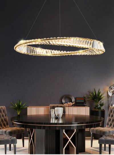 LED кристален полилей Stellar Lux ORBIT – Ø600 mm, Злато, 3000K