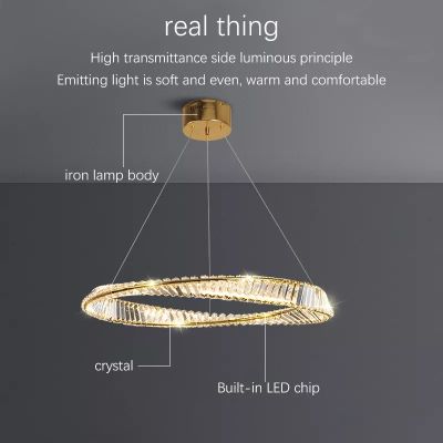 LED кристален полилей Stellar Lux ORBIT – Ø600 mm, Злато, 3000K