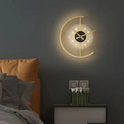 LED дизайнерски стенен часовник Stellar Lux CHRONOS – Злато/Черно, 3000K