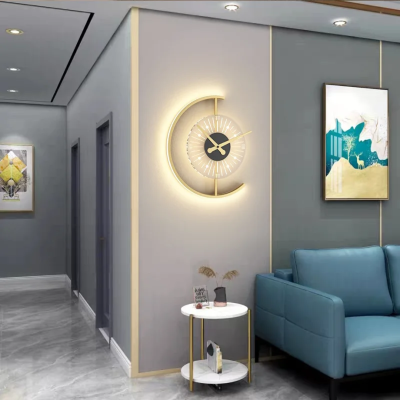 LED дизайнерски стенен часовник Stellar Lux CHRONOS – Злато/Черно, 3000K