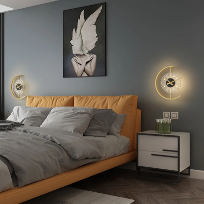 LED дизайнерски стенен часовник Stellar Lux CHRONOS – Злато/Черно, 3000K