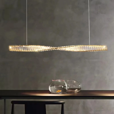 Линеен LED полилей Stellar Lux Crystal Twist – Злато, Кристал,3000k, 1200 мм