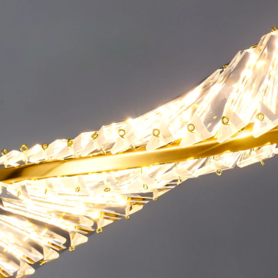 Линеен LED полилей Stellar Lux Crystal Twist – Злато, Кристал,3000k, 1200 мм