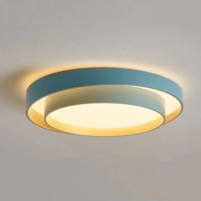 Sky Halo LED – Син дизайнерски плафон Ø500 мм | Метал и PC