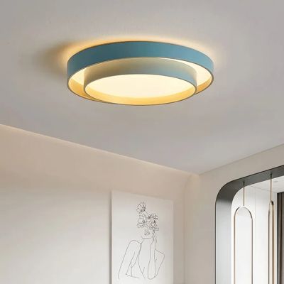 Sky Halo LED – Син дизайнерски плафон Ø500 мм | Метал и PC
