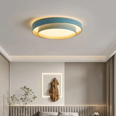 Sky Halo LED – Син дизайнерски плафон Ø500 мм | Метал и PC