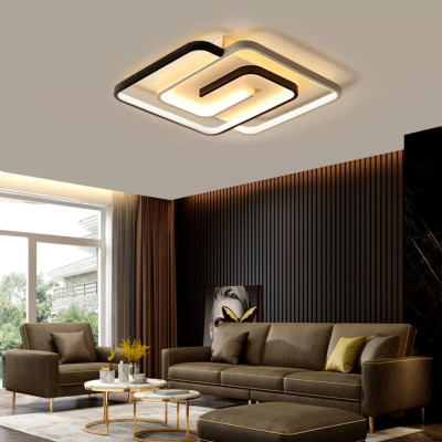 Infinity LED – Модерен черно/бял плафон | 550 × 550 мм | Метал и силикон