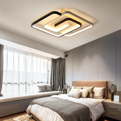 Infinity LED – Модерен черно/бял плафон | 550 × 550 мм | Метал и силикон