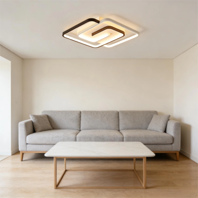 Infinity LED – Модерен черно/бял плафон | 550 × 550 мм | Метал и силикон