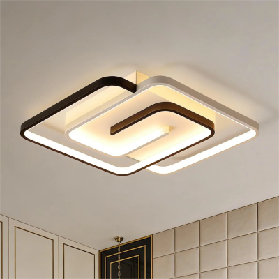Infinity LED – Модерен черно/бял плафон | 550 × 550 мм | Метал и силикон