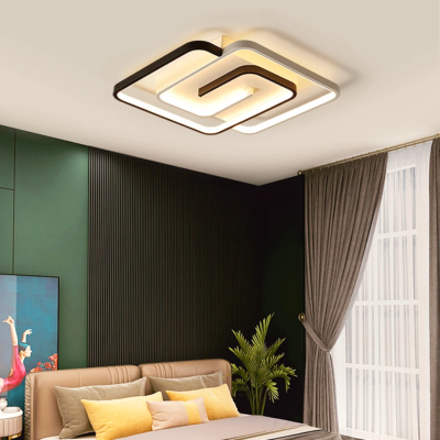 Infinity LED – Модерен черно/бял плафон | 550 × 550 мм | Метал и силикон