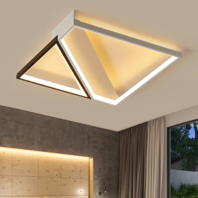 Vertex LED – Дизайнерски LED плафон в черно и бяло | 520 × 520 мм