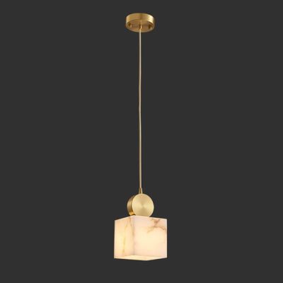 MARBLE CUBE GOLD – Луксозен пендел от естествен мрамор със златен акцент | G9