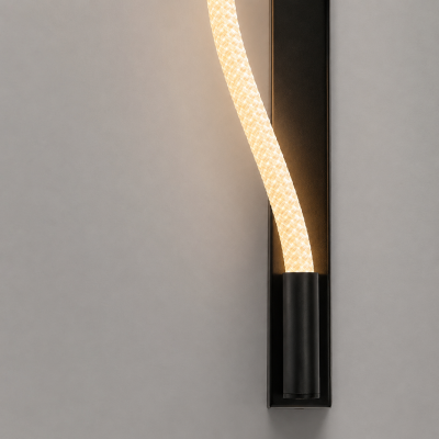 Дизайнерски LED аплик LUMINA WAVE – черен, 60 см, 3000K