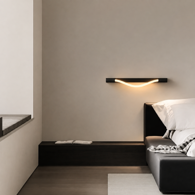 Дизайнерски LED аплик LUMINA WAVE – черен, 60 см, 3000K