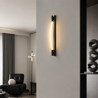 Дизайнерски LED аплик LUMINA WAVE – черен, 60 см, 3000K