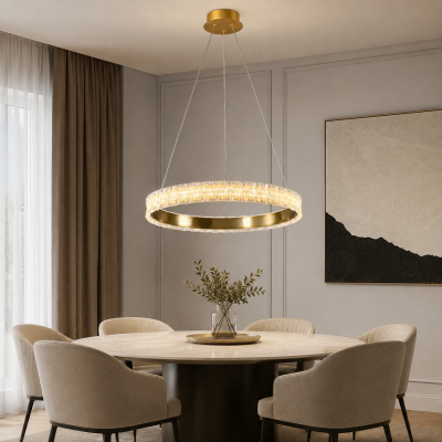Луксозен LED полилей AURELIA CRYSTAL Ø800 – злато, 90W, 3000K, 6750 lm