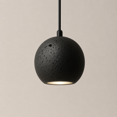Пендел NOIR SPHERE – черен травертин, Ø110 мм, GU10