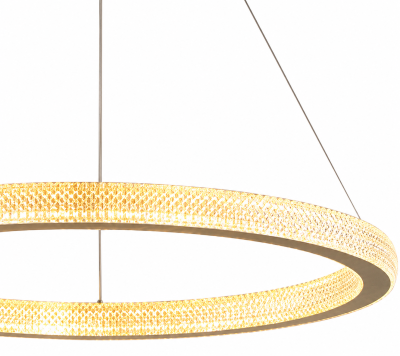 Луксозен LED полилей LUMIÈRE RING – злато, Ø60 см, 48W, 3000K