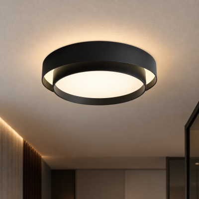 LED плафон NERO HALO – 52W, Ø550 мм, 3000K, черен