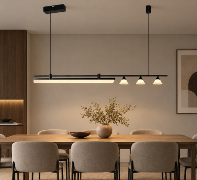 Линеен LED полилей NEXORA – 120 см, 30W, 3000K, черен