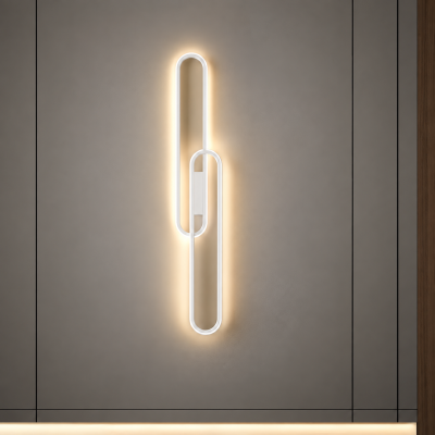 LED аплик INFINITY LOOP – скулптурна светлина в бяло, 3000K, 25W, H600 мм