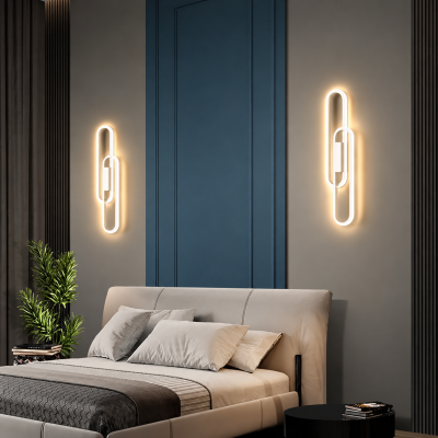 LED аплик INFINITY LOOP – скулптурна светлина в бяло, 3000K, 25W, H600 мм