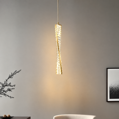LED пендел AURORA CRYSTAL – злато и кристал, 24W, 3000K, H600 мм