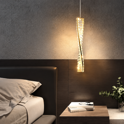 LED пендел AURORA CRYSTAL – злато и кристал, 24W, 3000K, H600 мм