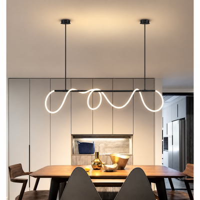 LED полилей INFINITY WAVE – 110 см светлинна скулптура в черно