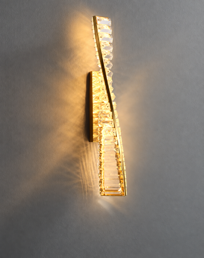 LED аплик ÉCLAT CRYSTAL – злато и кристали, 50 см, 18W, 3000K