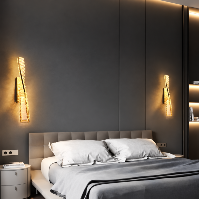 LED аплик ÉCLAT CRYSTAL – злато и кристали, 50 см, 18W, 3000K