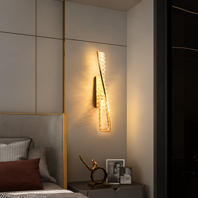 LED аплик ÉCLAT CRYSTAL – злато и кристали, 50 см, 18W, 3000K