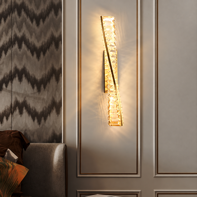 LED аплик ÉCLAT CRYSTAL – злато и кристали, 50 см, 18W, 3000K