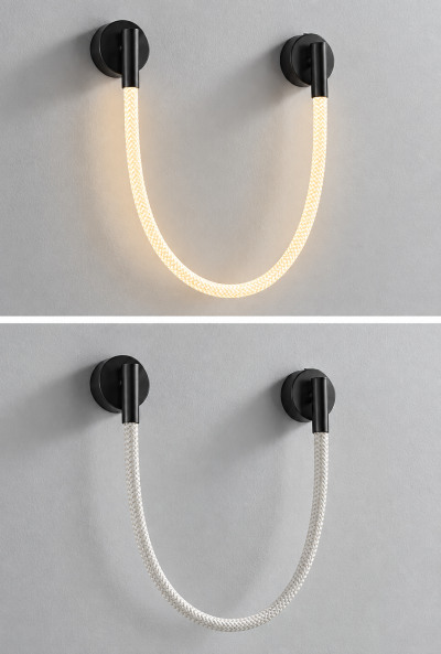 LED аплик LUMINA FLEX – черен, гъвкава светеща линия, 11W, 3000K, L38 см