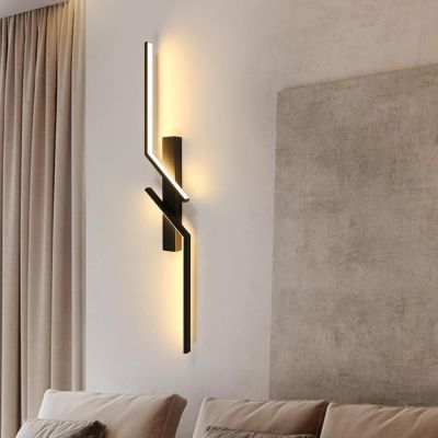 LED аплик LINEA CROSS – черен, 9W, 3000K, 60 см | Модерен геометричен дизайн